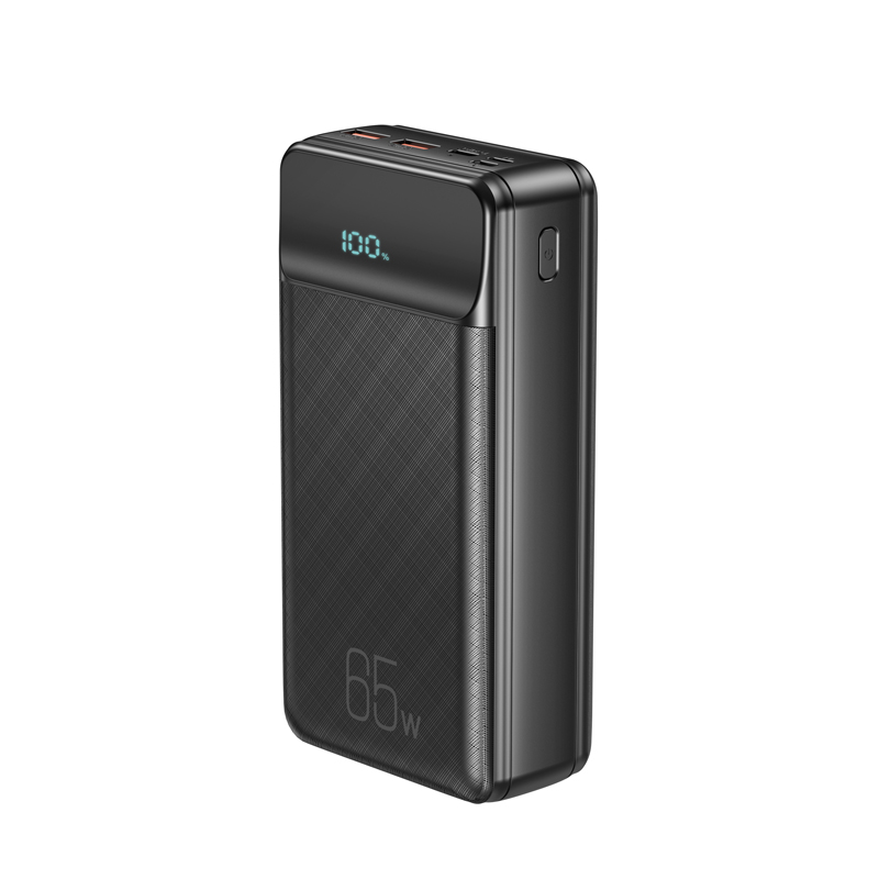 Externe Batterij XO Design PR201, 30000mAh, 65W, QC + PD, 1 x USB-C - 2 x USB-A, Zwart