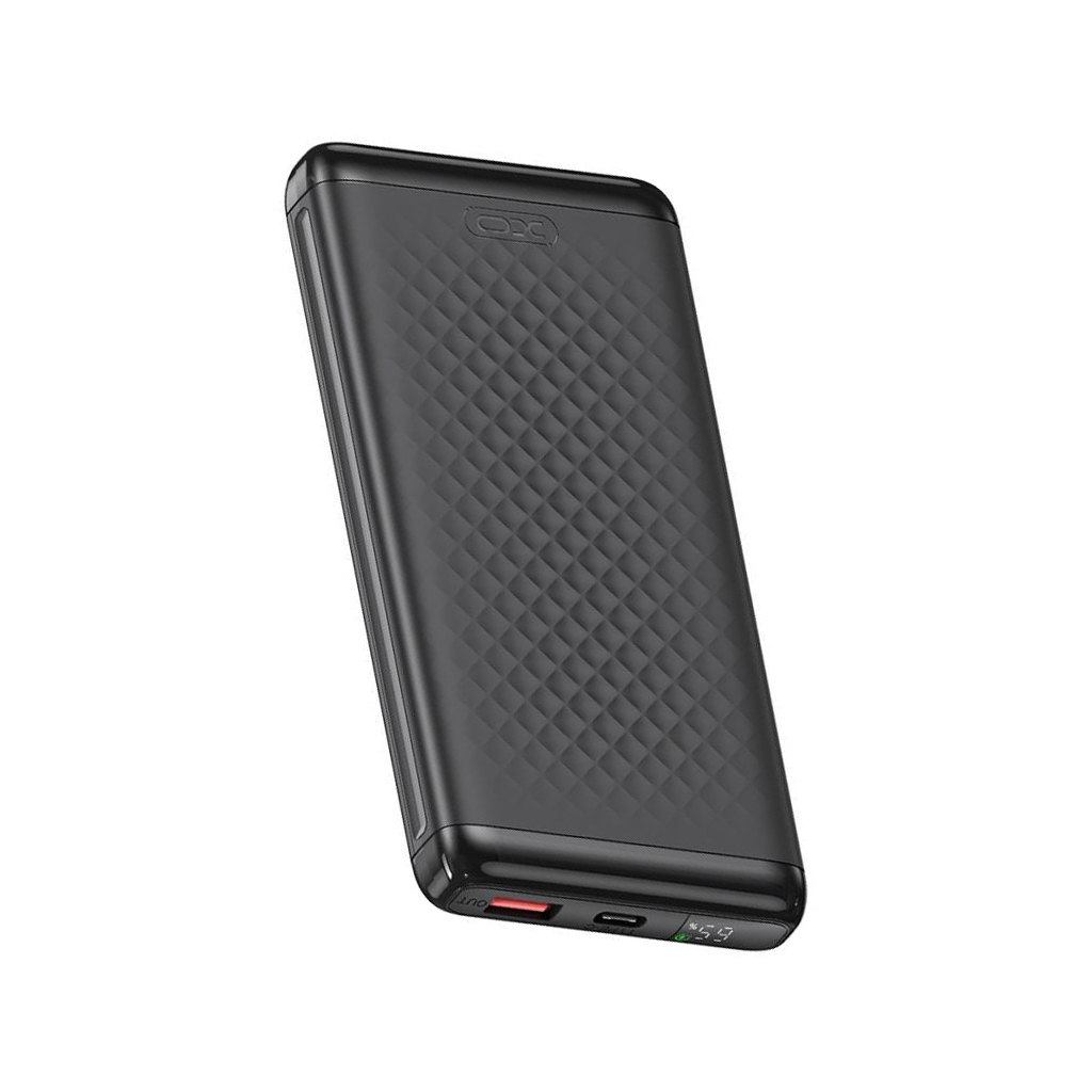 XO Design PB308 External Battery, 10000mAh, 22.5W, QC + PD, 1 x USB-A - 1 x USB-C, Black
