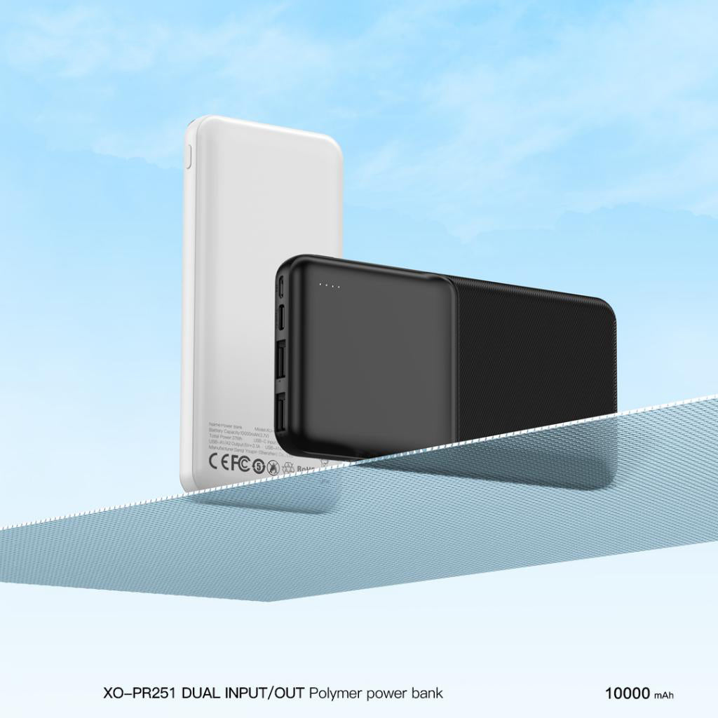 Externer Akku XO Design PR252, 20000mAh, 10W, 2 x USB-A, Schwarz