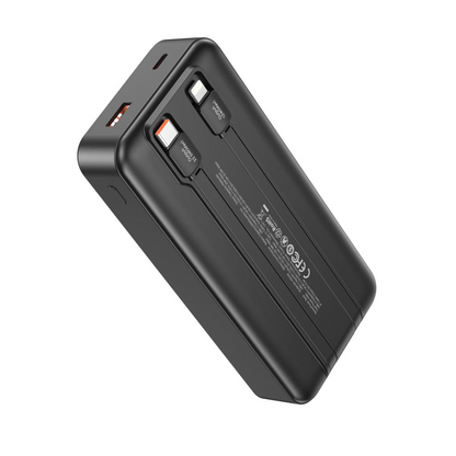 Externe Batterij XO Design PR249, 20000mAh, 22.5W, QC + PD, 1 x Lightning - 1 x USB-A - 2 x USB-C, Zwart