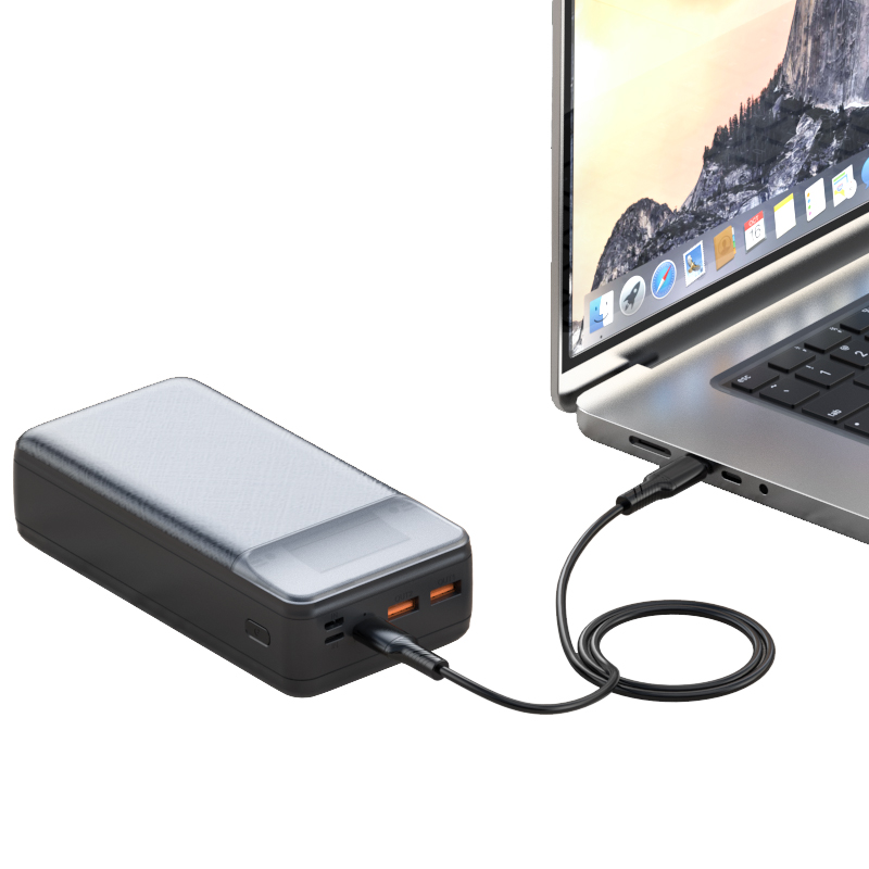 Externe Batterij XO Design PR201, 30000mAh, 65W, QC + PD, 1 x USB-C - 2 x USB-A, Zwart