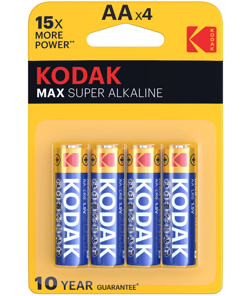 Kodak Max Alkaline batterij, AA / LR6, set van 4 stuks EKSTD30952867P4