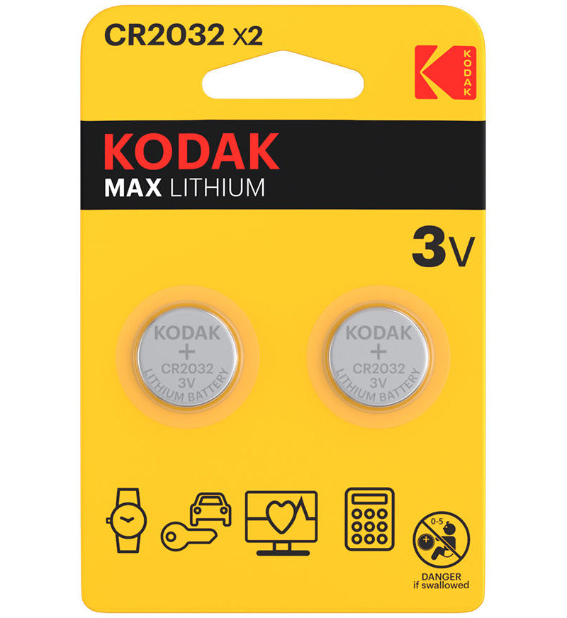 Kodak Max Lithium batterij, CR2032, set van 2 stuks