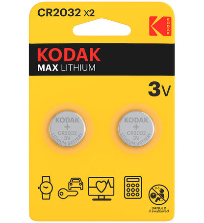 Kodak Max Lithium batterij, CR2032, set van 2 stuks