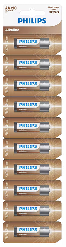 Philips Batterie, AA / LR6, 10 Stück Set
