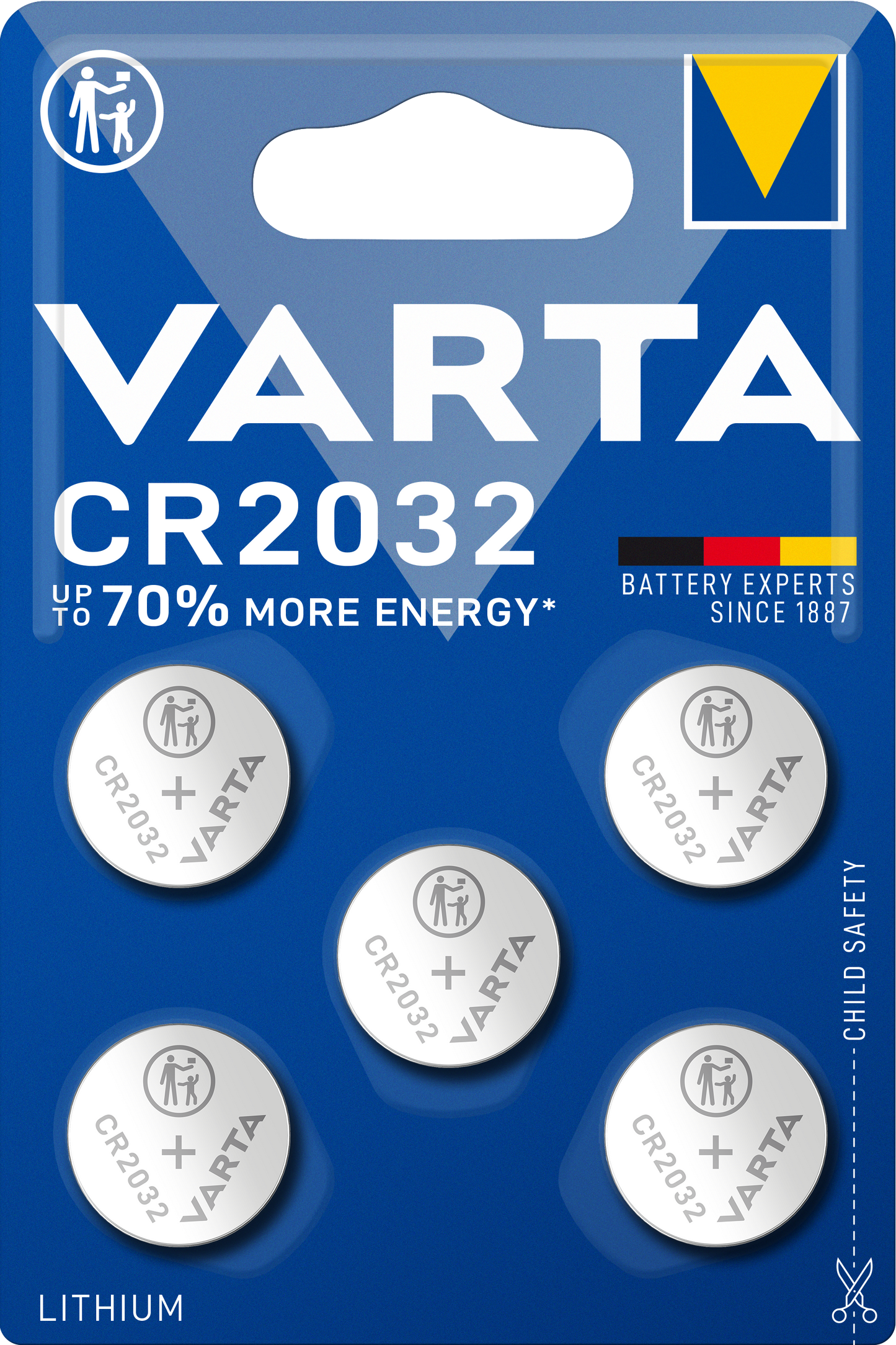 Varta Batterijen, CR2032, Set 5 stuks