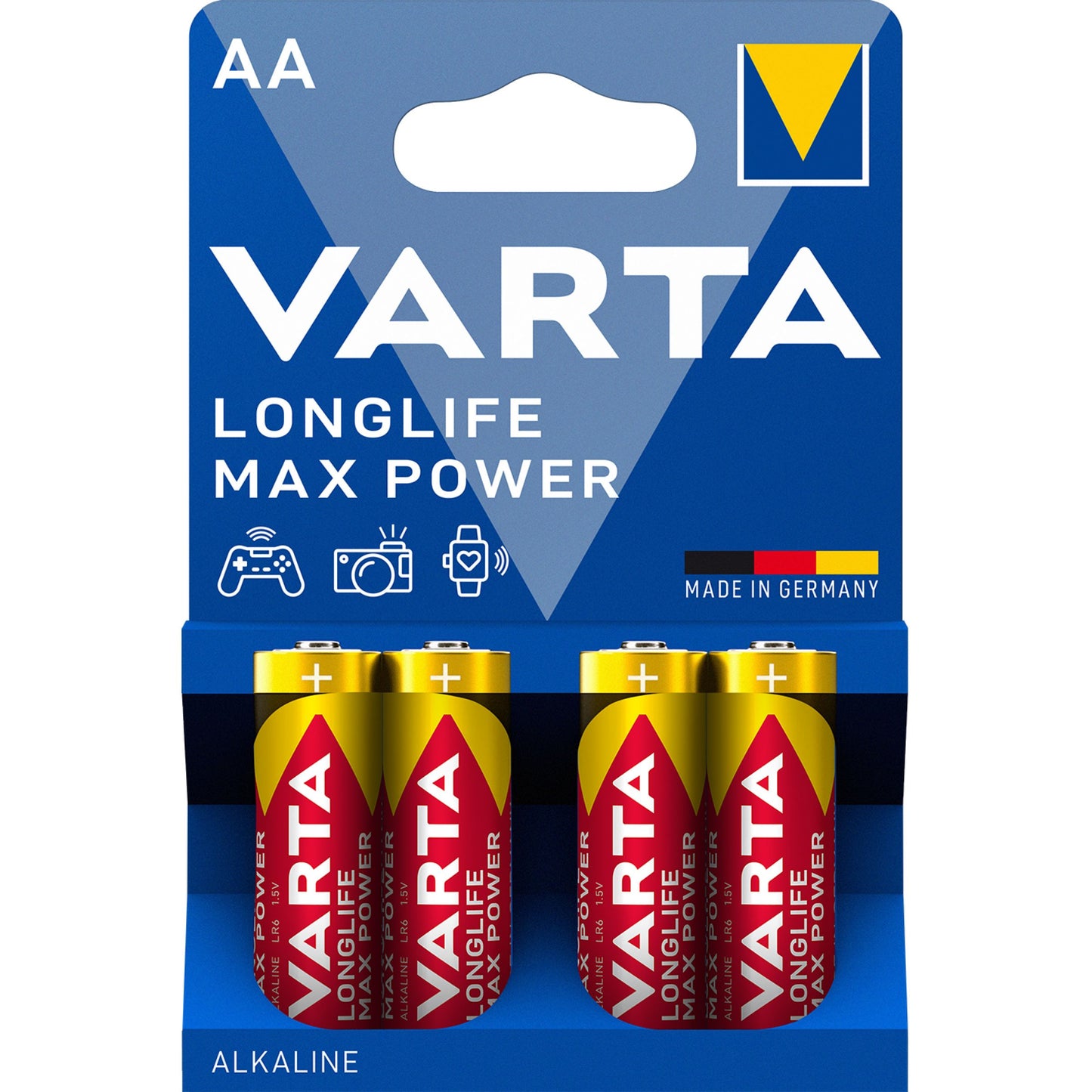 Varta Longlife Max Power 4706, AA / LR6, Set van 4 stuks 04706101404