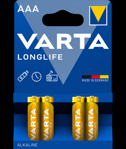 Piles Varta Longlife 4903, AAA / LR3, Jeu de 4 pièces