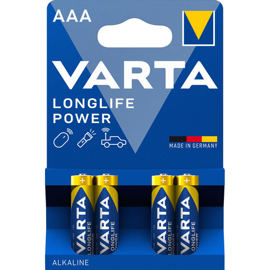 Varta Longlife Power Batterijen 4903, AAA / LR3, Set 4 stuks 04903121414