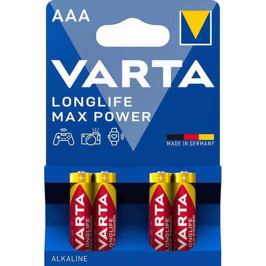 Piles Varta Longlife Max Power Max Power 4703, AAA / LR3, set de 4 pièces 04703101404