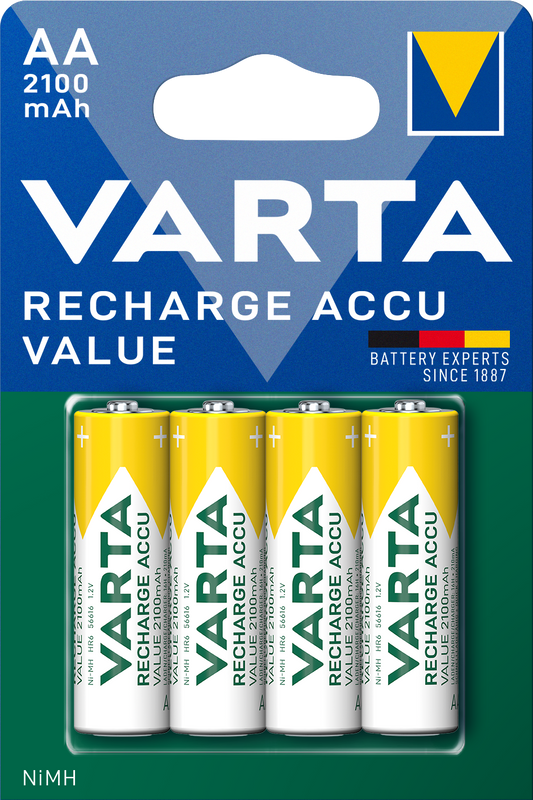 Batterie rechargeable Varta Professional, AA / HR6, 2100mAh, lot de 4 pièces