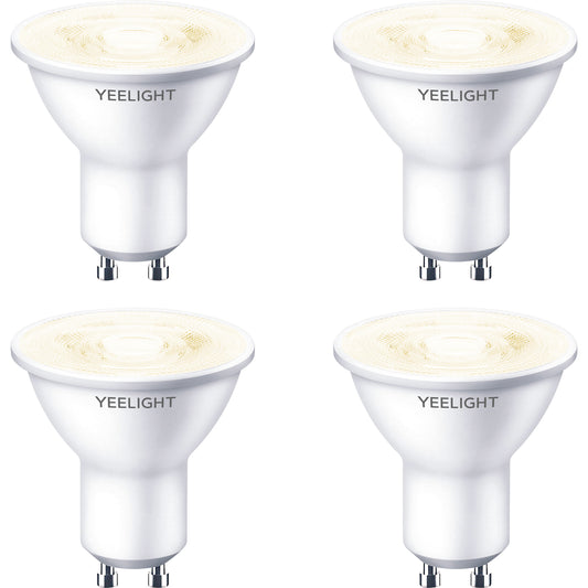 Yeelight W1 Ampoule LED, Wi-Fi, GU10, 4,8W, 2700K, 350lm, Lot de 4 pièces, Blanc YLDP004 