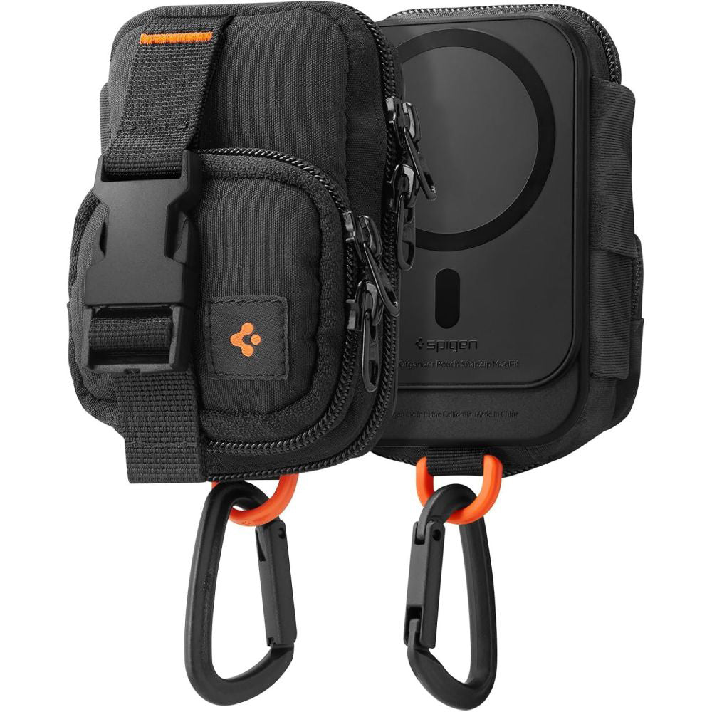 Pochette Universelle MagSafe pour Téléphone, Spigen, Snap Zip, Noire