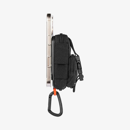 Pochette Universelle MagSafe pour Téléphone, Spigen, Snap Zip, Noire