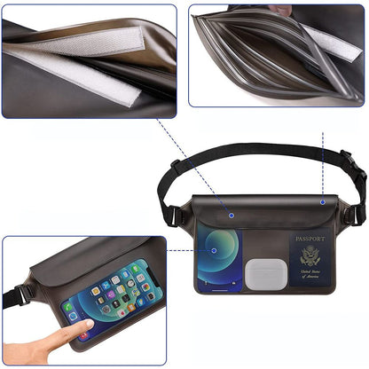 Wasserdichte Gürteltasche Techsuit, Universal, Schwarz
