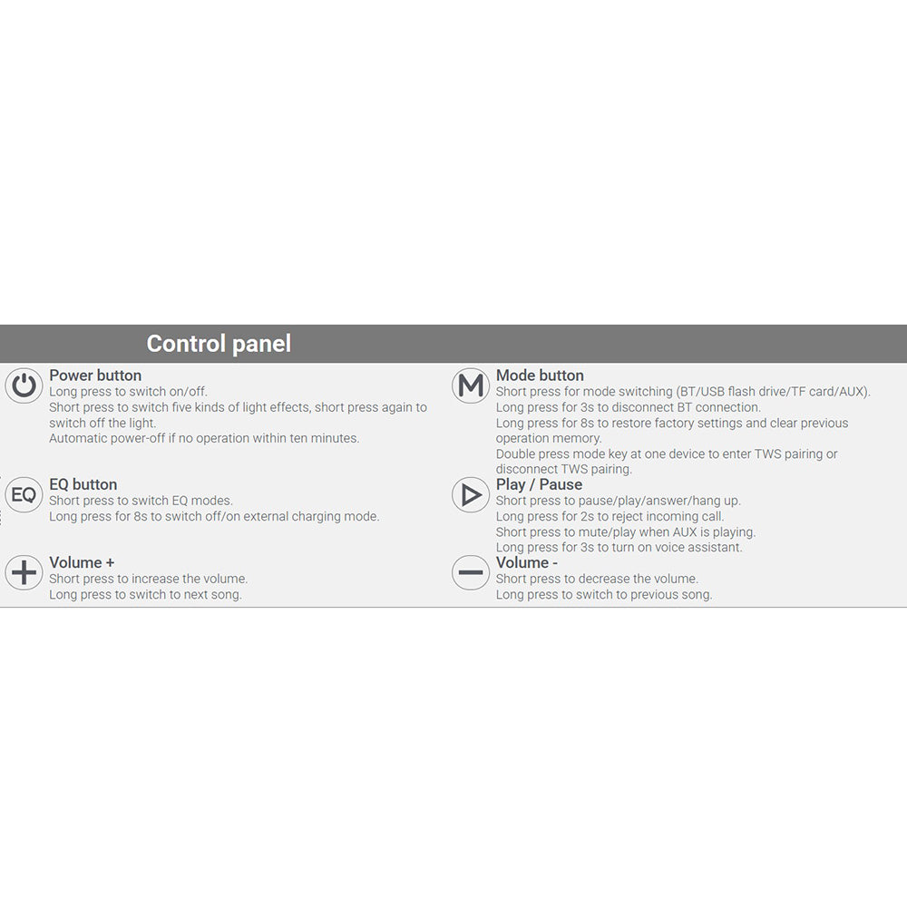 Enceinte Bluetooth Acefast K5 Pro, 100W, RGB, Étanche, Noire