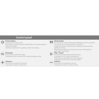 Enceinte Bluetooth Acefast K5 Pro, 100W, RGB, Étanche, Noire