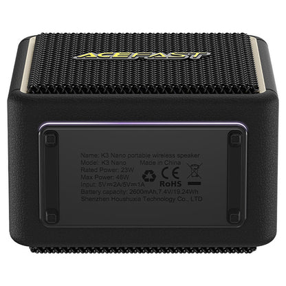 Enceinte Portable Bluetooth Acefast K3 Nano, 1 x 30W - 1 x 16W, RGB, Étanche, Noire