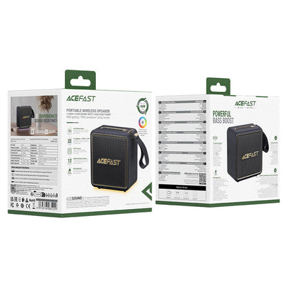 Enceinte Portable Bluetooth Acefast K3 Nano, 1 x 30W - 1 x 16W, RGB, Étanche, Noire