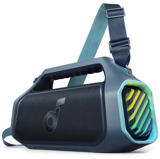 Tragbarer Bluetooth-Lautsprecher Anker SoundCore Boom 2 Plus, 140W, TWS, RGB, wasserdicht, Blau A3134031