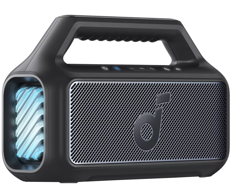 Enceinte Bluetooth Portable Anker SoundCore Boom 2 Nouvelle Version, 80W, TWS, RGB, Étanche, Noire A3138012