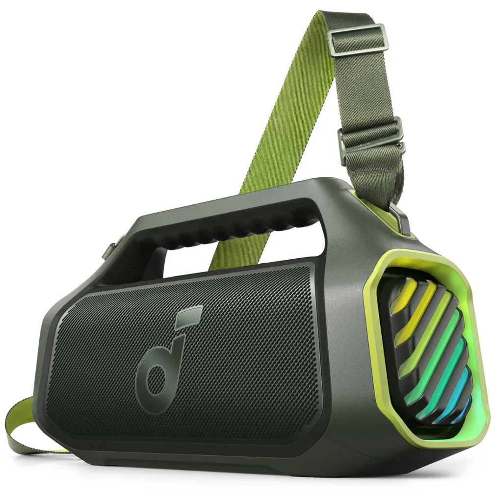 Tragbarer Bluetooth-Lautsprecher Anker SoundCore Boom 2 Plus, 140W, TWS, RGB, wasserdicht, grün, wiederverpackt A3134061