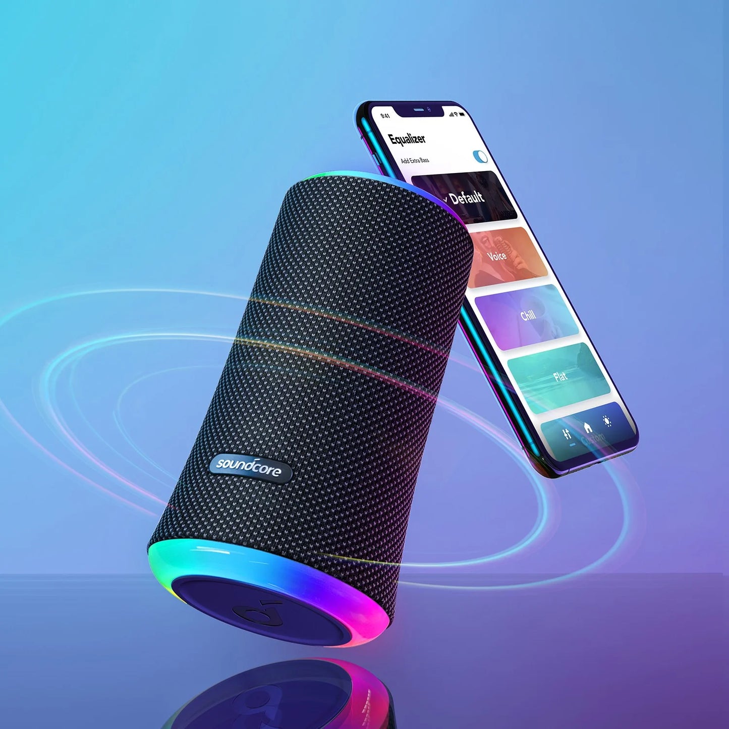 Enceinte portable Bluetooth Anker SoundCore Flare 2, 20W, RGB, étanche, noire A3165G11 