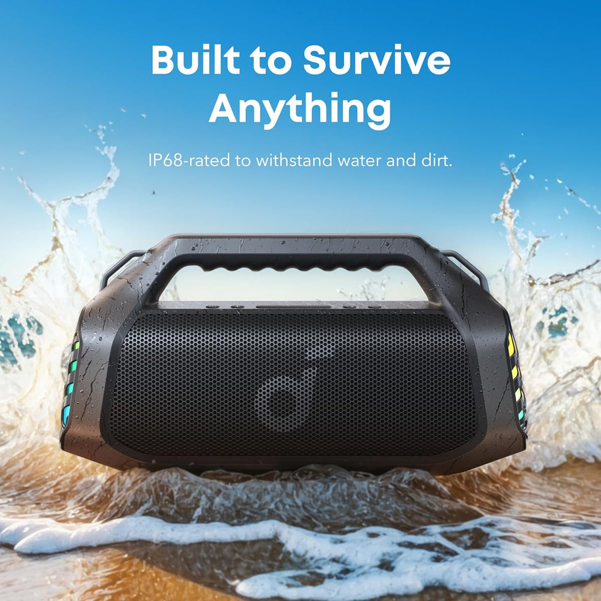 Draagbare Bluetooth Speaker Anker SoundCore Boom 2 Pro, 140W, TWS, RGB, Waterdicht, Zwart A3134A11