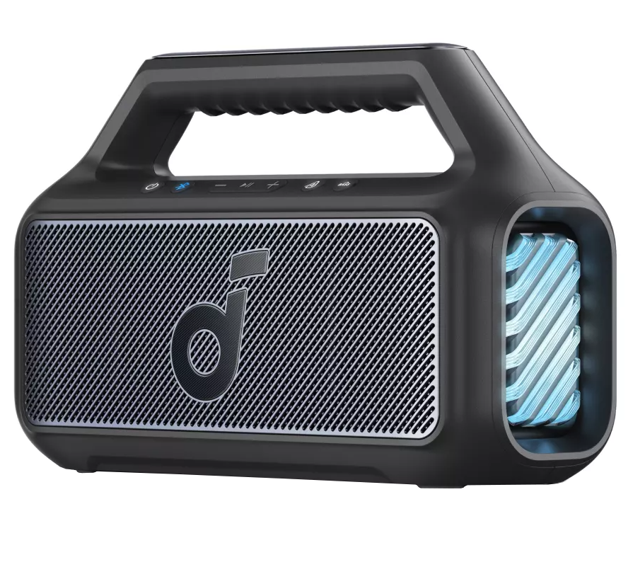 Enceinte Bluetooth Portable Anker SoundCore Boom 2 Nouvelle Version, 80W, TWS, RGB, Étanche, Noire A3138012
