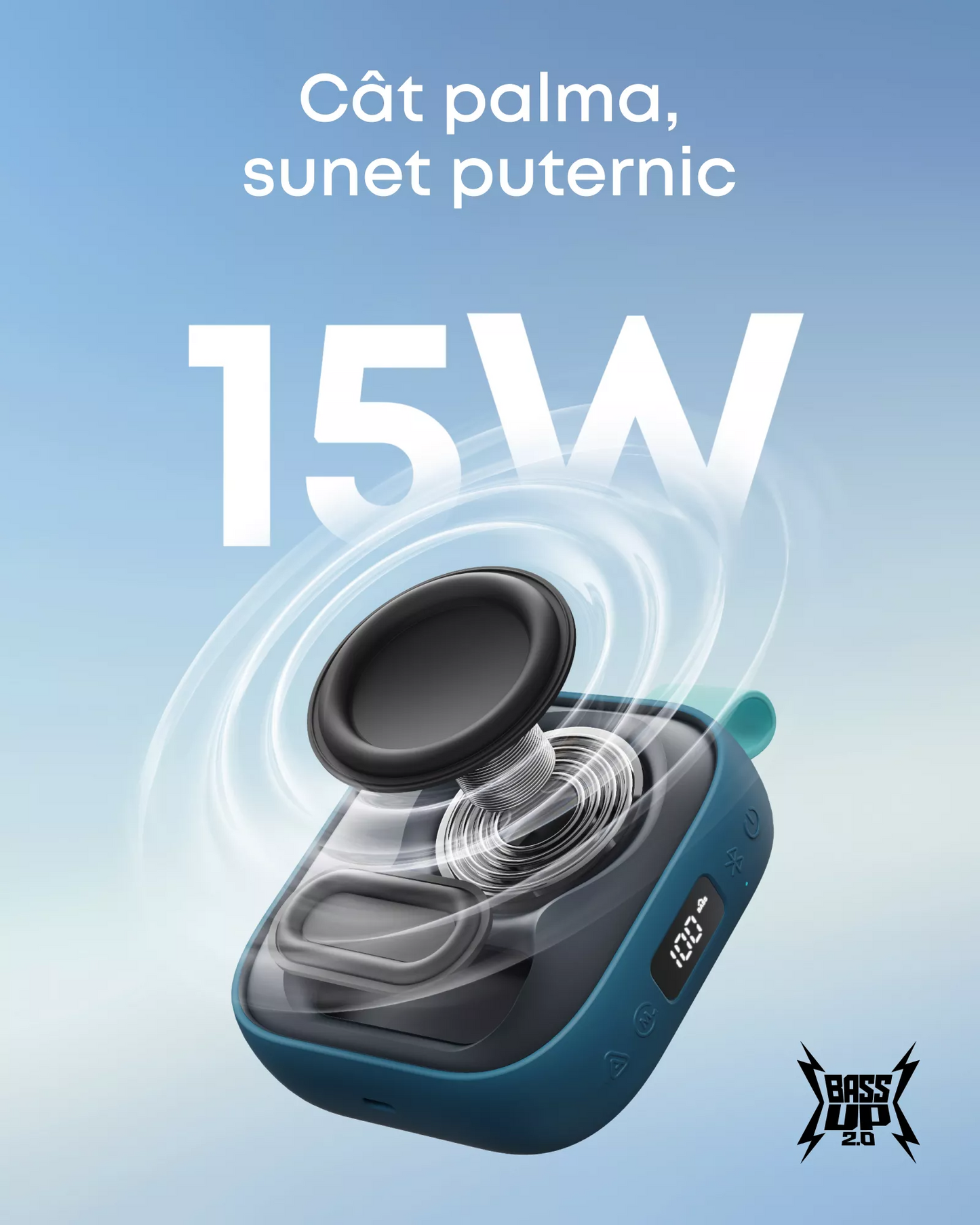 Enceinte Portable Bluetooth Anker SoundCore Boom Go 3i, 15W, TWS, RGB, Étanche, Bleue, Reconditionnée D5103030