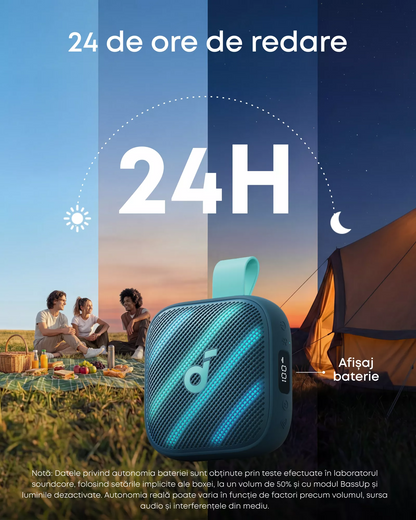 Enceinte Portable Bluetooth Anker SoundCore Boom Go 3i, 15W, TWS, RGB, Étanche, Bleue, Reconditionnée D5103030