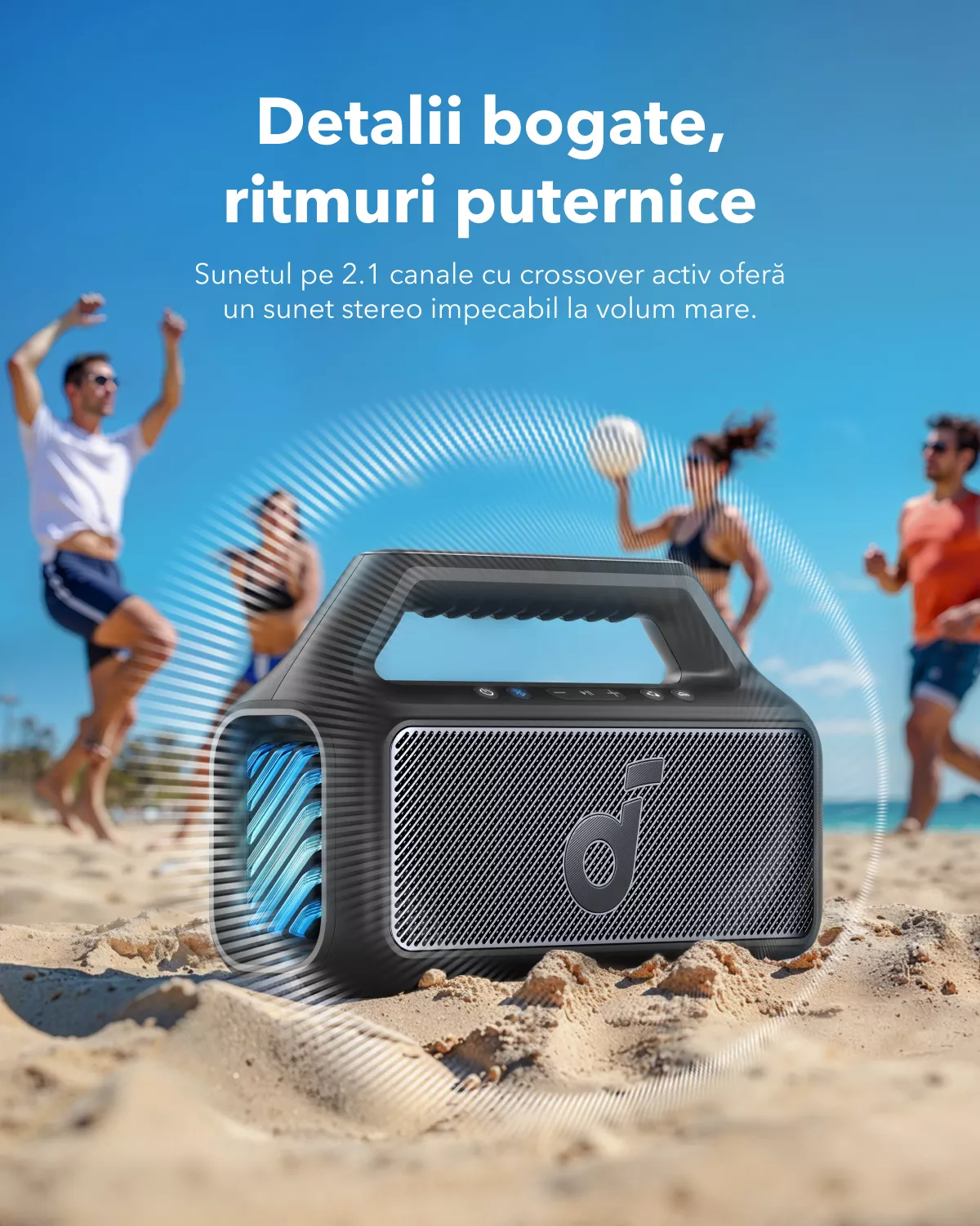 Enceinte Bluetooth Portable Anker SoundCore Boom 2 Nouvelle Version, 80W, TWS, RGB, Étanche, Noire A3138012