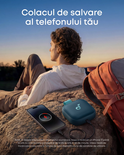 Enceinte Portable Bluetooth Anker SoundCore Boom Go 3i, 15W, TWS, RGB, Étanche, Bleue, Reconditionnée D5103030