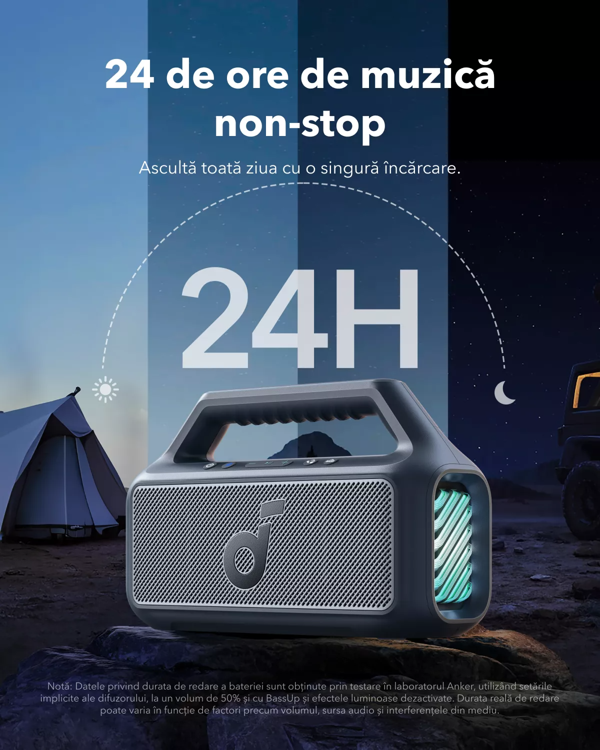 Enceinte Bluetooth Portable Anker SoundCore Boom 2 Nouvelle Version, 80W, TWS, RGB, Étanche, Noire A3138012