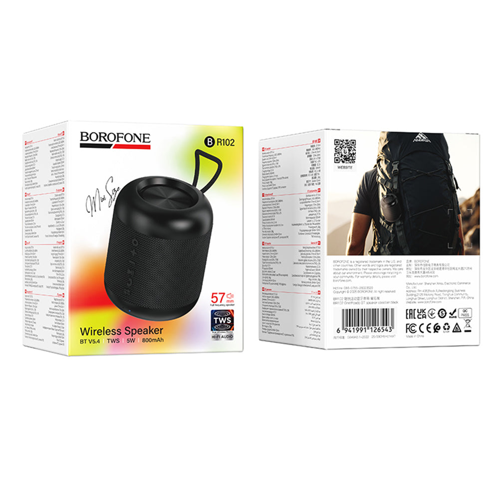 Enceinte Bluetooth Portable Borofone BR102 Gratificado, 5W, TWS, Noire