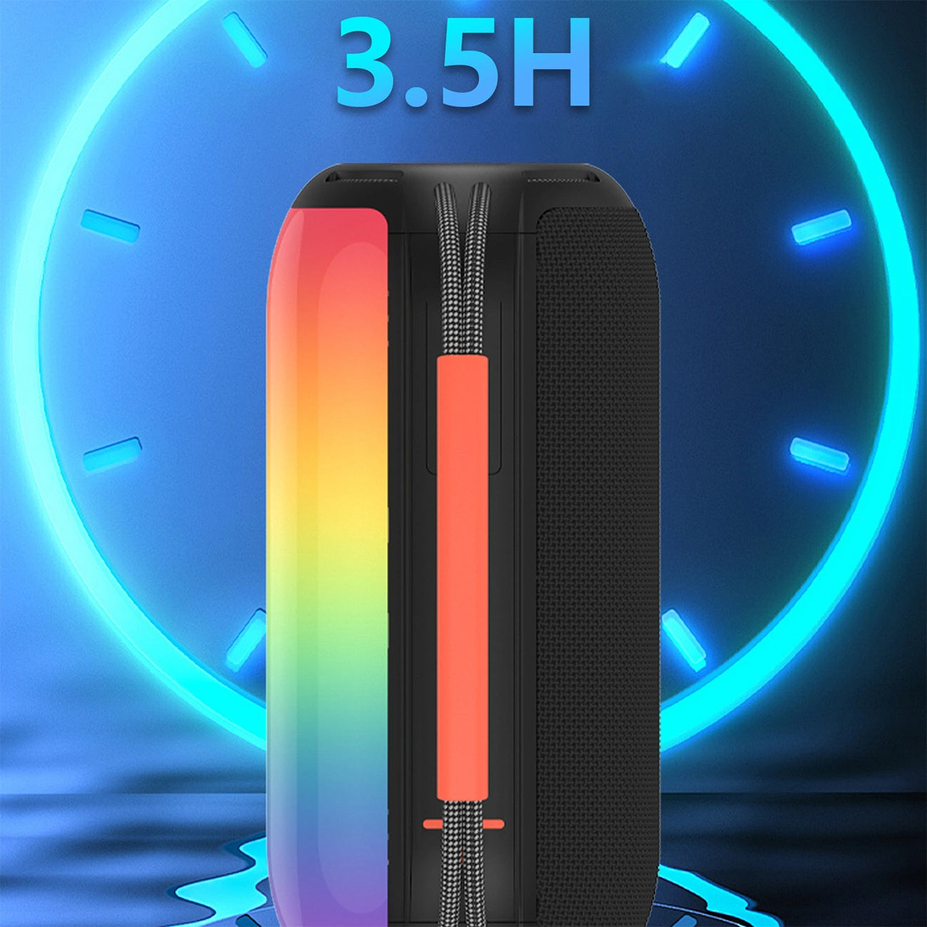 Tragbarer Bluetooth-Lautsprecher Dudao Y21, 2 x 5W, TWS, RGB, Schwarz