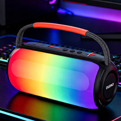 Tragbarer Bluetooth-Lautsprecher Dudao Y21, 2 x 5W, TWS, RGB, Schwarz