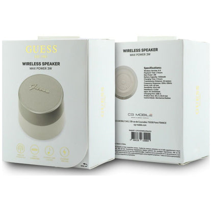 Draagbare Bluetooth Speaker Guess Script Metaallogo, 5W, TWS, Goudkleurig