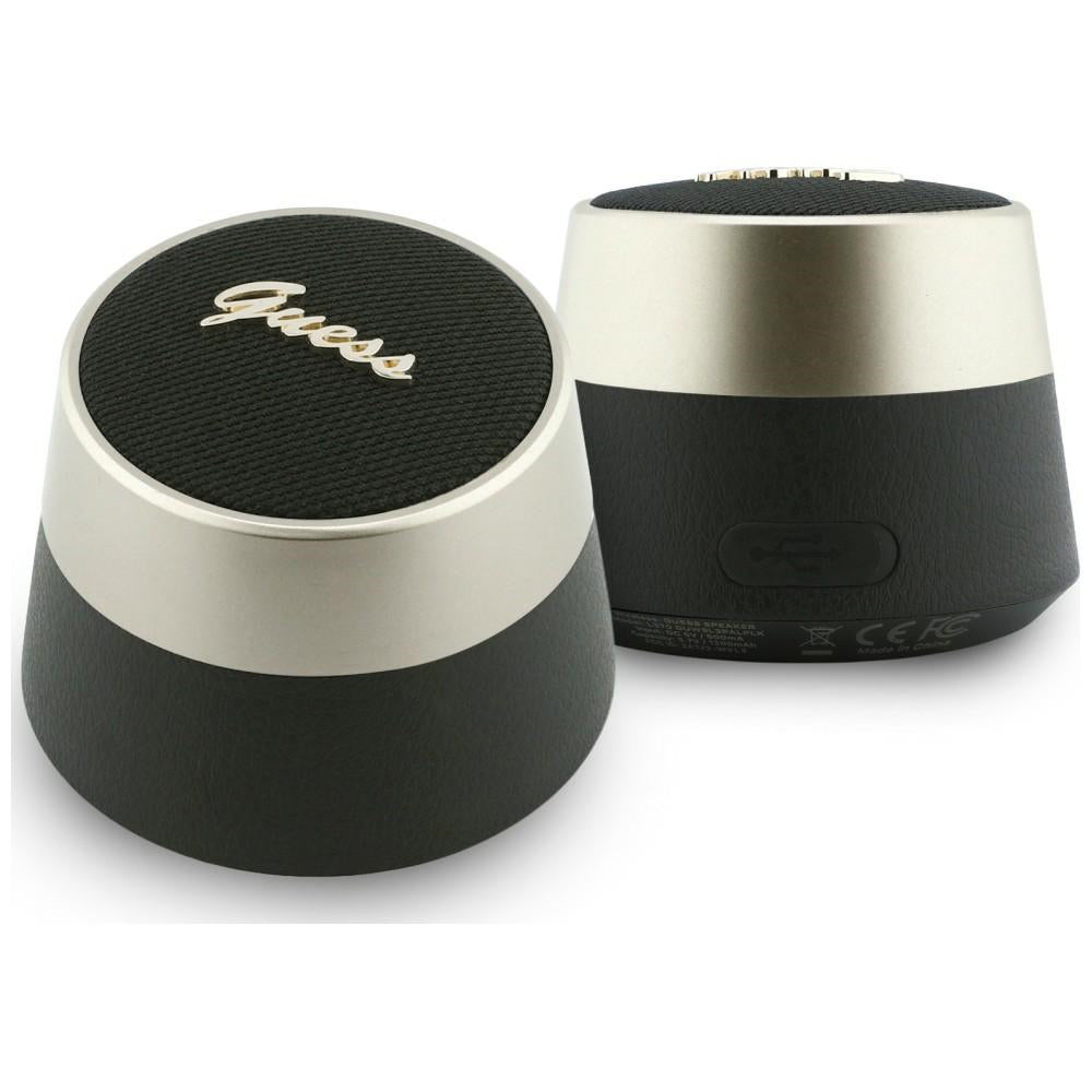 Enceinte Portable Bluetooth Guess Script Logo Métal, 5W, TWS, Noire