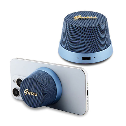 Draagbare Bluetooth Speaker Guess Stand Magnetic Script Metal, 3W, Blauw