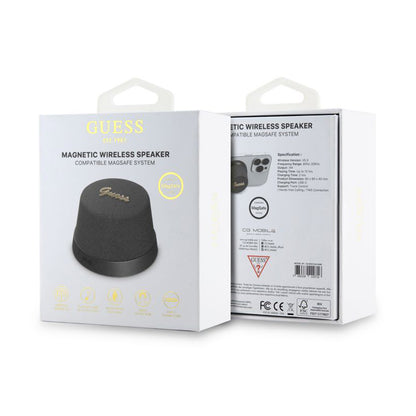 Enceinte Portable Bluetooth Guess Stand Magnétique Script Métal, 3W, Noire