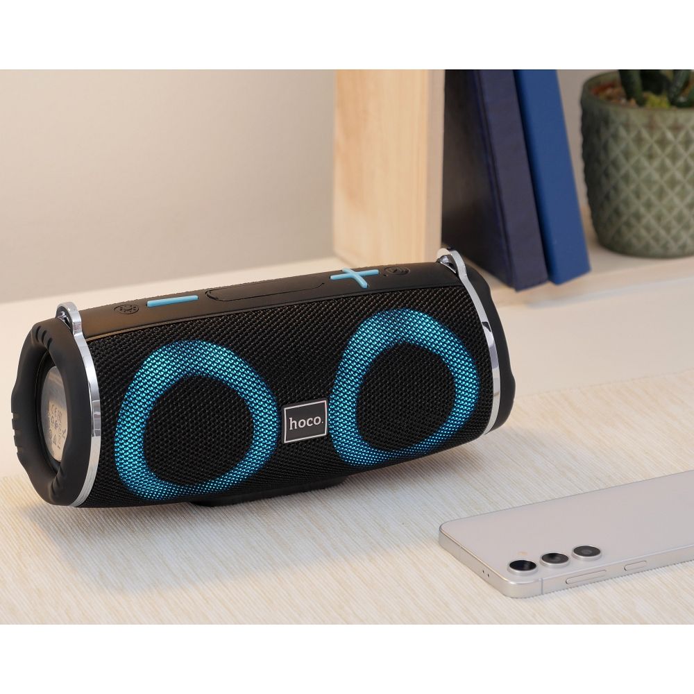 Enceinte Portable Bluetooth HOCO HC12, 10W, RGB, Étanche, Noire