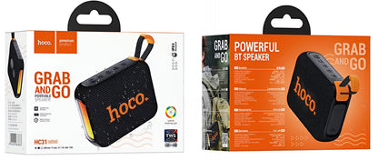 Draagbare Bluetooth Speaker HOCO HC31, 10W, TWS, RGB, Waterdicht, Zwart