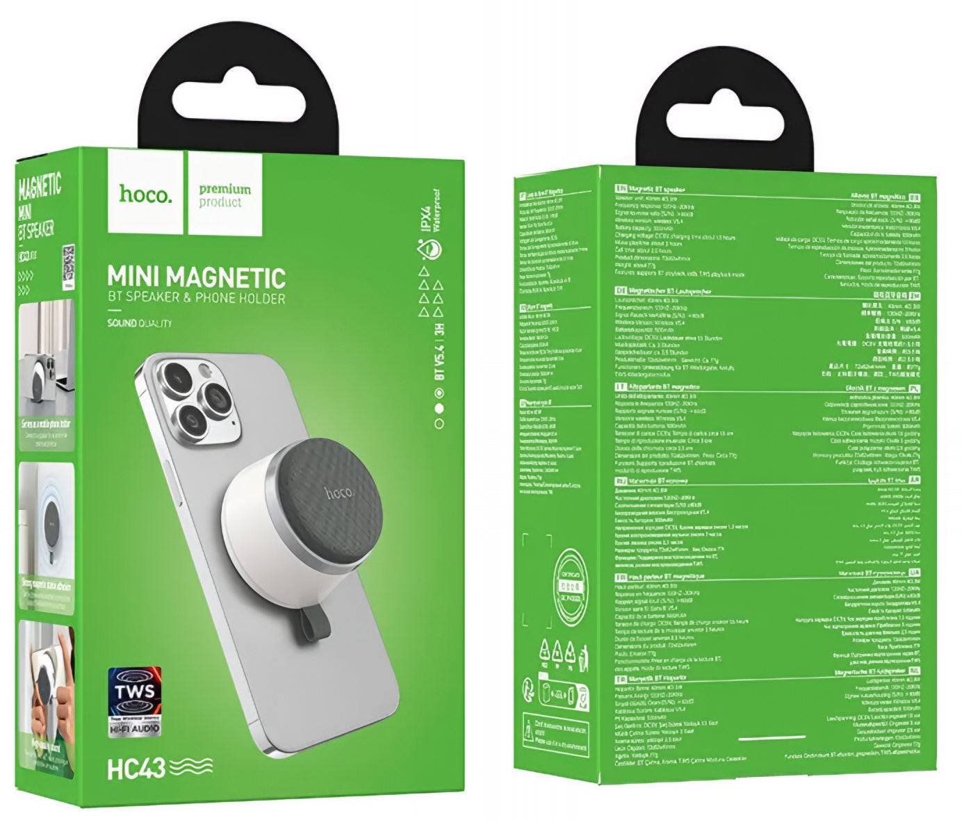 Tragbarer Bluetooth-Lautsprecher HOCO HC43 Mini Magnetic, 8W, TWS, Weiß