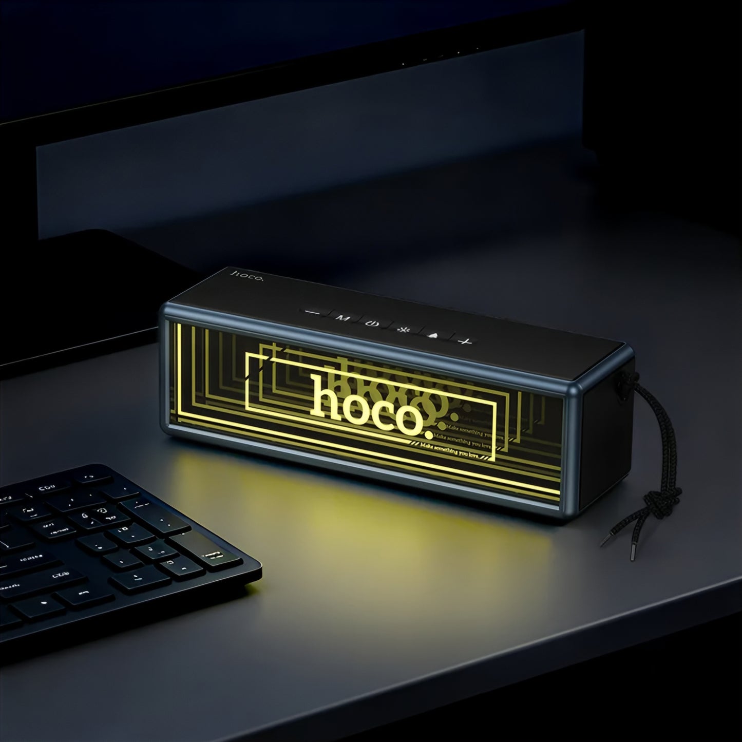 Draagbare Bluetooth Speaker HOCO HC40, 2 x 10W, TWS, RGB, Zwart