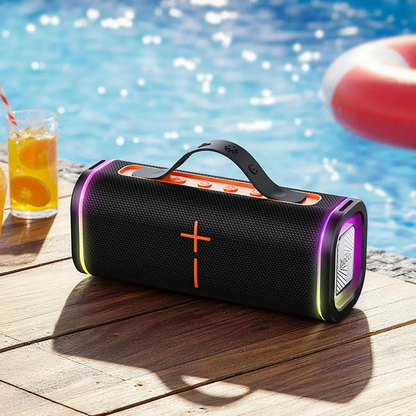 Tragbarer Bluetooth-Lautsprecher HOCO HC51, 30W, TWS, RGB, Schwarz
