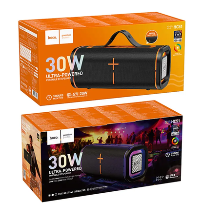 Tragbarer Bluetooth-Lautsprecher HOCO HC51, 30W, TWS, RGB, Schwarz