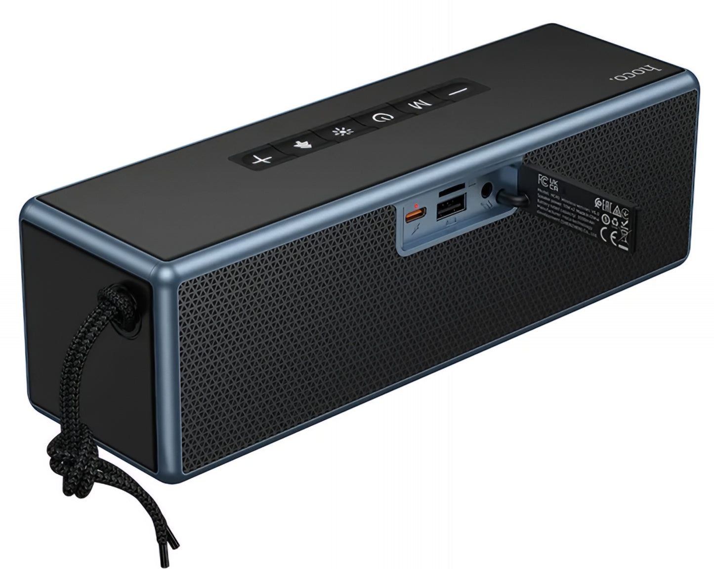 Tragbarer Bluetooth-Lautsprecher HOCO HC40, 2 x 10W, TWS, RGB, Schwarz