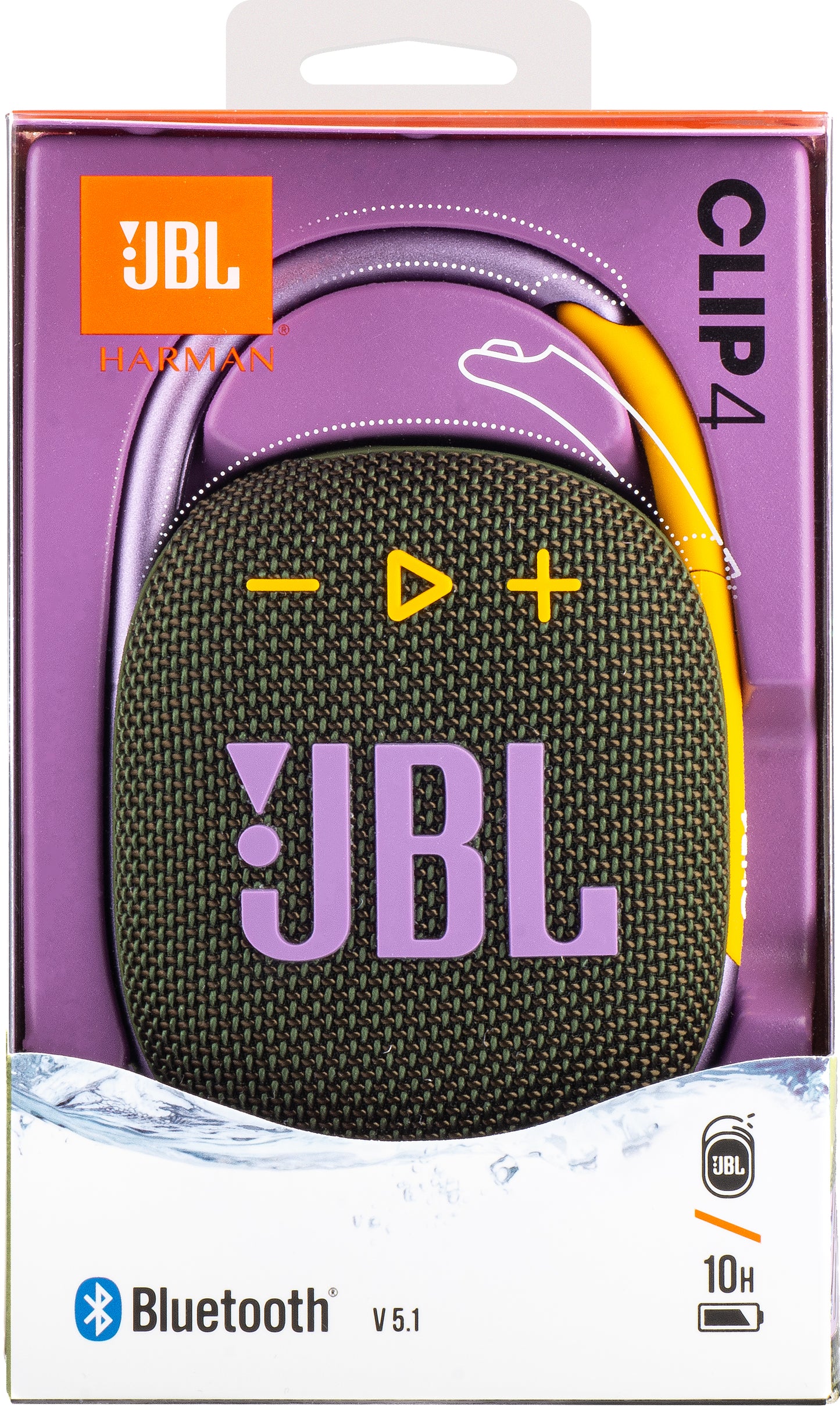 Draagbare Bluetooth-luidspreker JBL Clip 4, 5W, Pro Sound, Waterdicht, Groen JBLCLIP4GRN