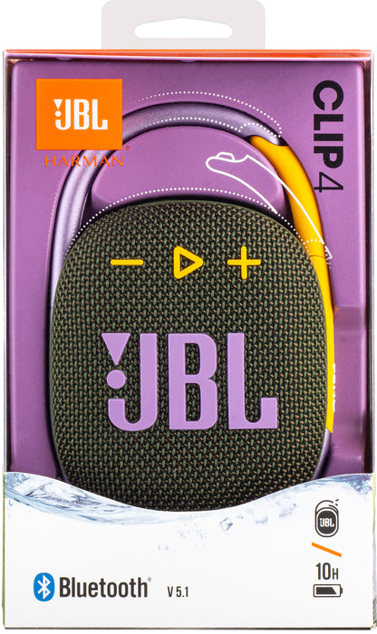 Draagbare Bluetooth-luidspreker JBL Clip 4, 5W, Pro Sound, Waterdicht, Groen JBLCLIP4GRN